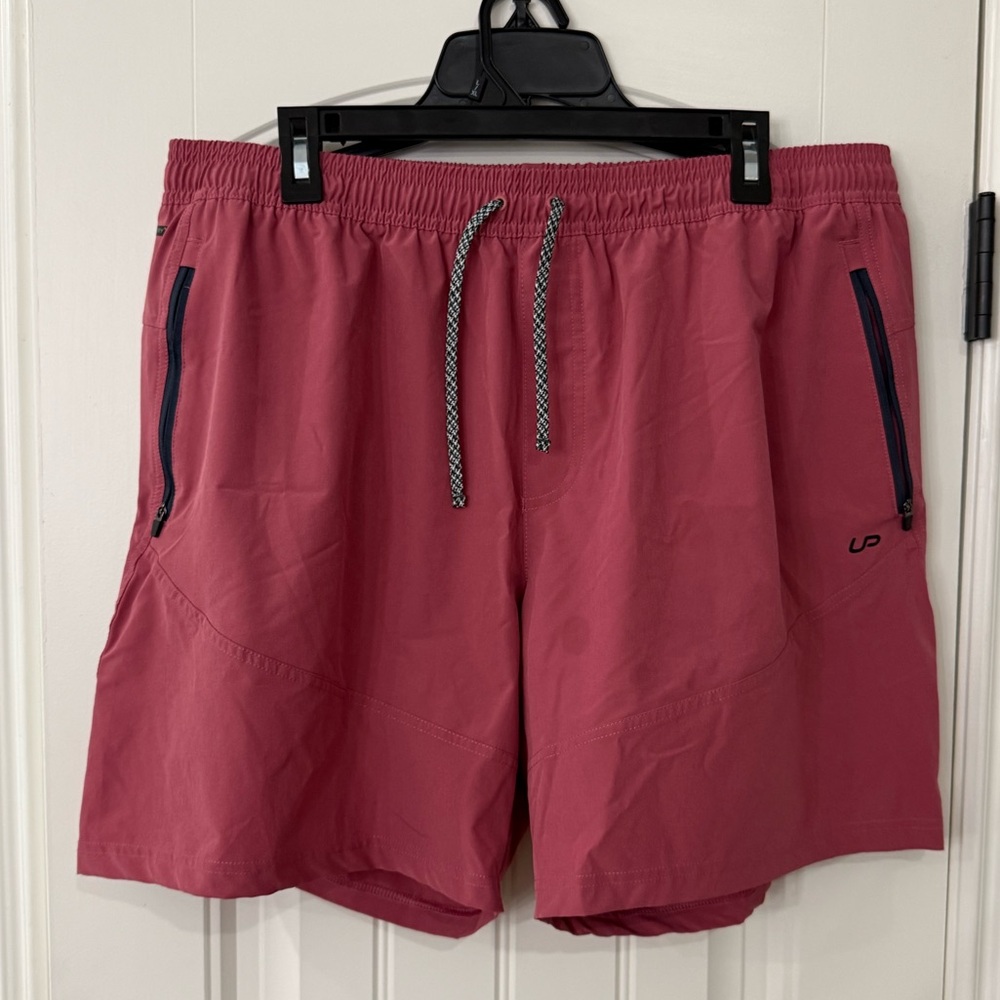 Used burgundy shorts for men. Quick dry